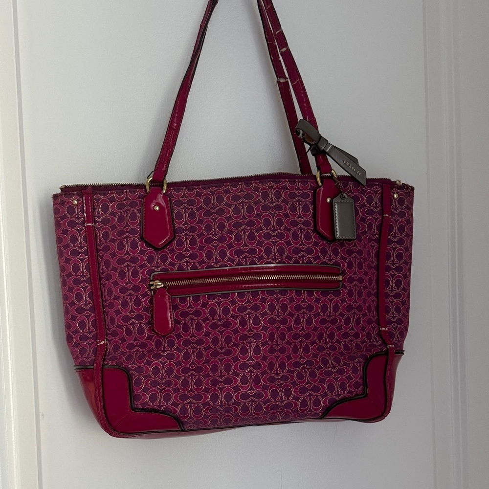 Coach Fuchsia Signature Tote Bag